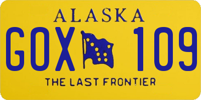 AK license plate GOX109