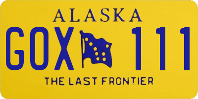 AK license plate GOX111