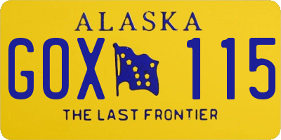 AK license plate GOX115
