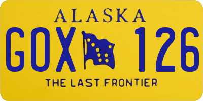 AK license plate GOX126