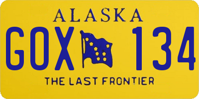 AK license plate GOX134