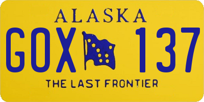 AK license plate GOX137