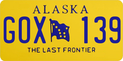 AK license plate GOX139