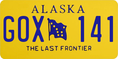 AK license plate GOX141