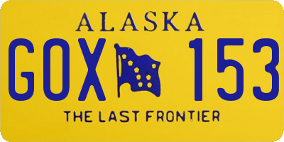 AK license plate GOX153