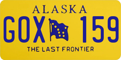 AK license plate GOX159