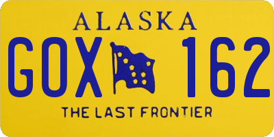 AK license plate GOX162