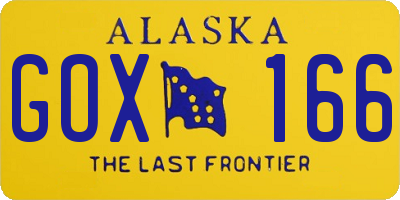 AK license plate GOX166