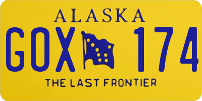 AK license plate GOX174