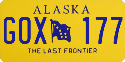 AK license plate GOX177