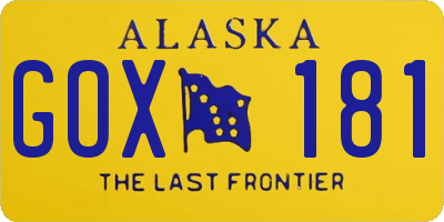 AK license plate GOX181