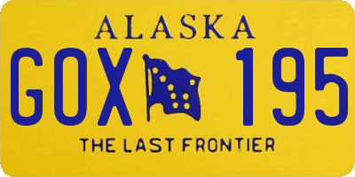 AK license plate GOX195