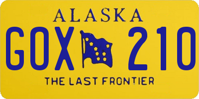 AK license plate GOX210