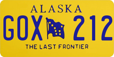 AK license plate GOX212