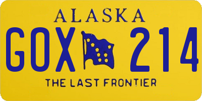 AK license plate GOX214