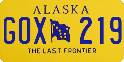 AK license plate GOX219