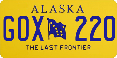 AK license plate GOX220