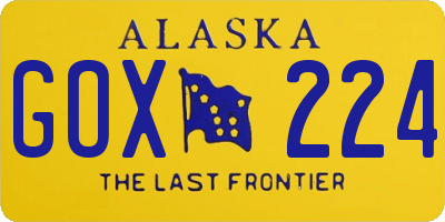 AK license plate GOX224