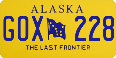 AK license plate GOX228