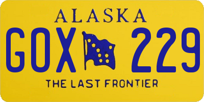 AK license plate GOX229