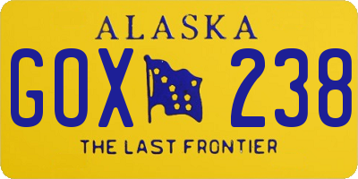 AK license plate GOX238