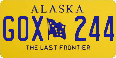 AK license plate GOX244
