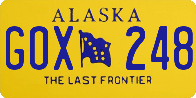 AK license plate GOX248