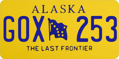 AK license plate GOX253