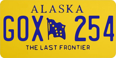 AK license plate GOX254