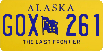 AK license plate GOX261