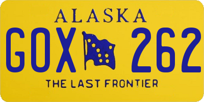 AK license plate GOX262