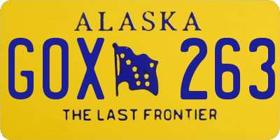 AK license plate GOX263