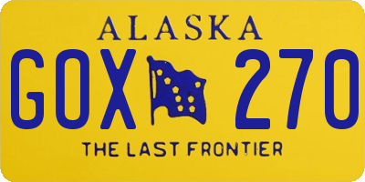 AK license plate GOX270