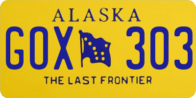 AK license plate GOX303