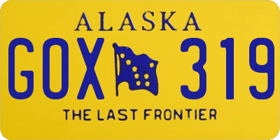 AK license plate GOX319