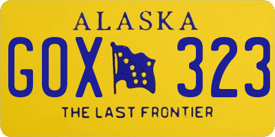 AK license plate GOX323