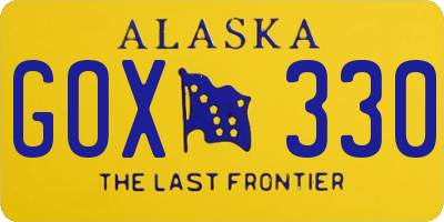 AK license plate GOX330