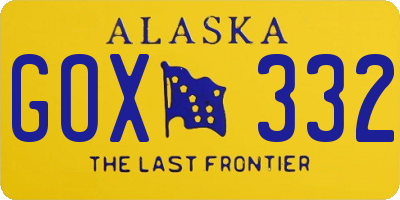 AK license plate GOX332