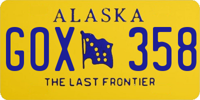 AK license plate GOX358