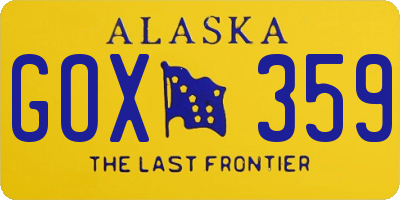 AK license plate GOX359