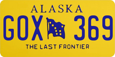 AK license plate GOX369