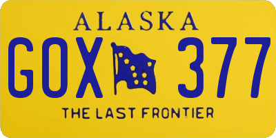 AK license plate GOX377