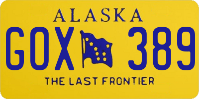 AK license plate GOX389