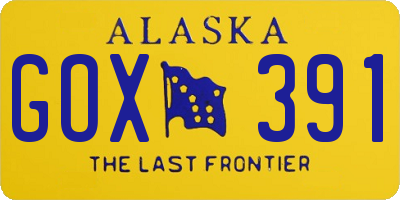 AK license plate GOX391