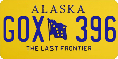 AK license plate GOX396