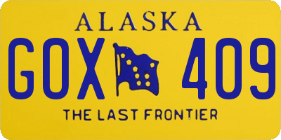 AK license plate GOX409