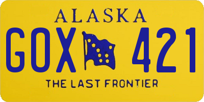 AK license plate GOX421