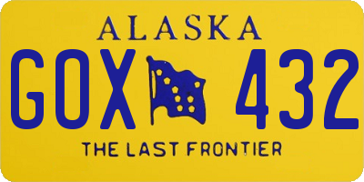 AK license plate GOX432