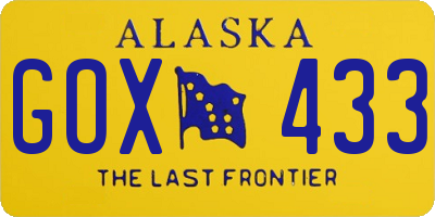 AK license plate GOX433