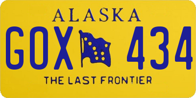 AK license plate GOX434